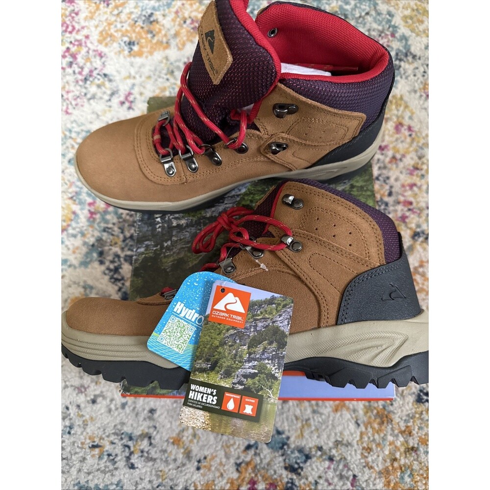 NEW Ozark Trail Women's Waterproof Stoneclad Hiker Boots Wheat Color Size 9.5